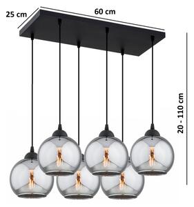 Brilagi - Полилей на кабел DIOR 6xE27/60W/230V черен/димно сив