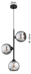 Brilagi - Полилей на кабел DIOR 3xE27/60W/230V черен/опушено сиво