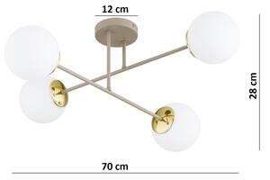 Brilagi - Полилей за директен монтаж MILO ECRU 4xE27/60W/230V бежов/златен