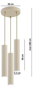Brilagi - Полилей на кабел TUBE 3xGU10/15W/230V бежов/златен