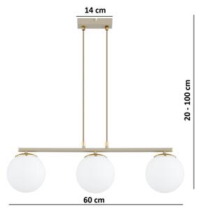 Brilagi - полилей на кабелно окачване MILO ECRU 3xE27/60W/230V бежово/златно