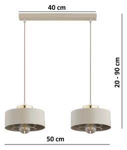 Brilagi - Полилей на кабел SPRING 2xE27/60W/230V бежов/златен