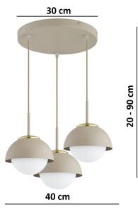 Brilagi - Полилей на кабел COSMO 3xE27/60W/230V бежово/златно
