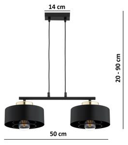 Brilagi - Полилей на кабел SPRING 2xE27/60W/230V черен/златен