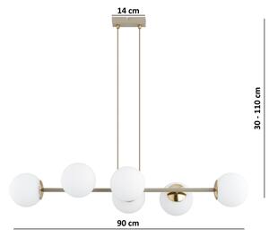 Brilagi - Полилей на кабел MILO ECRU 6xE27/60W/230V бежов/златен