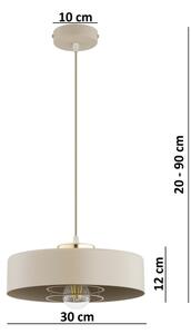 Brilagi - Полилей на кабел SPRING 1xE27/60W/230V pr. 30 cm бежово/златно
