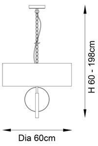 Endon 95216 - Полилей на верига 3xE27/10W/230V Ø 60 cm сив