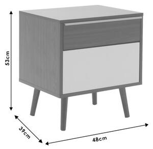 Нощно шкафче Настия Тъмен орех 48x39x53 см