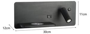 Immax 08288L-LED стенен LED с полка, USB и безжично зареждане, 3W/230V