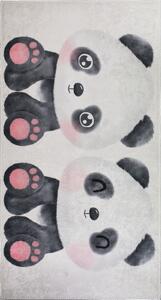 Черно-бял детски килим 80x150 cm Panda Friends – Vitaus