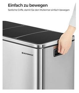 Кош за рециклиране, Songmics, 3 отделения, LTB54NL, 3 x 18 L