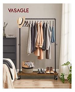 Стойка за дрехи с колелца, Vasagle, 90 кг, HSR65BXV1, Кафяво рустик