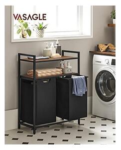 Конзола за съхранение Vasagle, 2 кошчета за съхранение, Черен