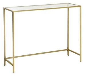 Конзола от закалено стъкло, Vasagle, 1 рафт, 35 x 100 x 80 см, LGT26G, Златен