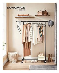 Стойка за дрехи с колелца, Songmics, 90 кг, HSR13BKV1, Черен