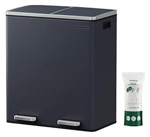 Кош за рециклиране, Songmics, 2 отделения, 2 x 30 L, LTB60GS, Сив