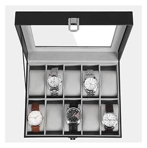 Кутия за ръчни часовници, Songmics, капацитет 20.2 x 25.5 x 7.8 см, JWB010BK, Сив