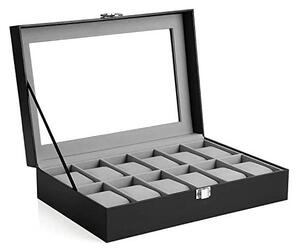 Кутия за часовници, Songmics, 20.2 x 30.2 x 7.8 см, JWB12BK, Сив