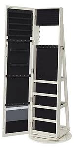 Шкаф за бижута със заключване, Songmics, Огледало, JBC62W, 38 x 161 x 38 см