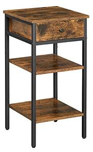 Нощно шкафче Vasagle с 1 чекмедже, кафяво рустикално, LET502B01, 35 x 35 x 70 см