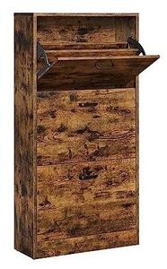 Шкаф за обувки Vasagle, кафяв рустик, 60 x 24 x 120 см, 3 врати