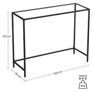Конзола, Vasagle, плот от закалено стъкло, LGT026B01, Черен, 35 x 100 x 80 см
