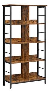 Библиотека Vasagle с 4 рафта в цвят Махагон Рустик, LLS105B01, 80 x 33 x 149 см