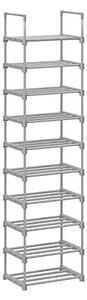 Шкаф за обувки, Songmics, 20 двойки, Сив, LSA025G02, 30 x 45 x 174 см
