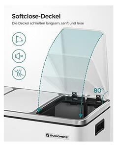 Кош за рециклиране, 3 x 18L, Soft-Close, Бял, LTB54WT, 61 x 31 x 56 см