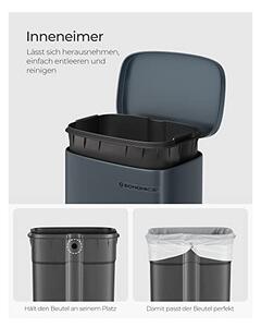 Кош за рециклиране, 30L, Сив, LTB03GS, 35 x 25 x 63 см