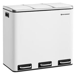 Кош за рециклиране, 3 x 18L, Soft-Close, Бял, LTB54WT, 61 x 31 x 56 см