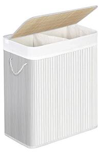 Кош за пране, Songmics, 100L, Бял, LCB64WT, 51 x 31 x 60 см
