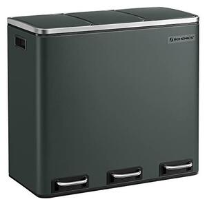 Кош за рециклиране, 3 x 18L, Soft-Close, Черен, LTB54GS, 61 x 31 x 56 см