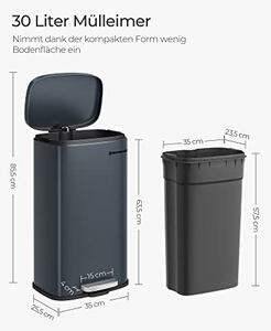 Кош за рециклиране, 30L, Сив, LTB03GS, 35 x 25 x 63 см