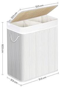 Кош за пране, Songmics, 100L, Бял, LCB64WT, 51 x 31 x 60 см