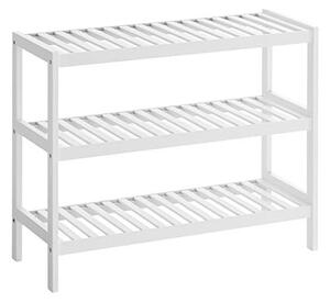 Шкаф за обувки, Songmics, Бамбук, Бял, LBS13W, 70 x 26 x 55 см
