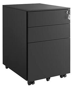 Подвижен шкаф с ключалка, Songmics, Черен, OFC60BK, 52 x 39 x 60 см