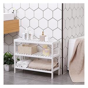 Шкаф за обувки, Songmics, Бамбук, Бял, LBS13W, 70 x 26 x 55 см