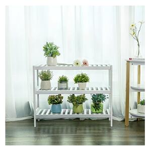 Шкаф за обувки, Songmics, Бамбук, Бял, LBS13W, 70 x 26 x 55 см