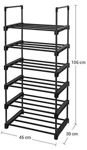 Шкаф за обувки, Songmics, Черен, LSA23BK, 45 x 30 x 106 см