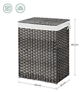 Кош за пране, Songmics, 90L, LCB51WG, 46 x 33 x 60 см