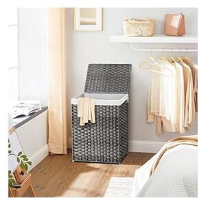 Кош за пране, Songmics, 90L, LCB51WG, 46 x 33 x 60 см