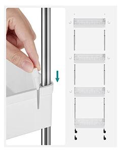 Подвижен шкаф за съхранение, Songmics, Бял, KSC10WT, 40 x 22 x 86 см