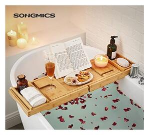 Маса за баня, Songmics, Бамбук, BCB88Y, Разтегателна, натурален
