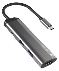 Докинг станция Natec Fowler Multiport Adapter 4 in 1, 2xUSB 3.0 HUB, HDMI 4K, USB-C PD, Slim