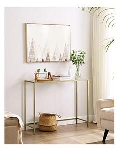 Конзола от закалено стъкло, Vasagle, 1 рафт, 35 x 100 x 80 см, LGT26G, Златен
