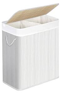 Кош за пране, Songmics, 100L, Бял, LCB64WT, 51 x 31 x 60 см