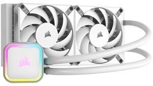 Corsair iCUE H100i RGB ELITE Liquid CPU Cooler - white, 277mm x 120mm x 27mm radiator, EAN: 0840006600282