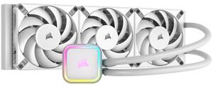 CORSAIR iCUE H150i ELITE RGB Liquid CPU Cooler - White, 397mm x 120mm x 27mm radiator, EAN: 0840006600299