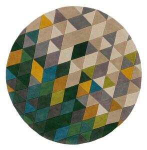 Килим Prism Зелен/Многоцветен 160X160 см, кръгъл, Flair Rugs